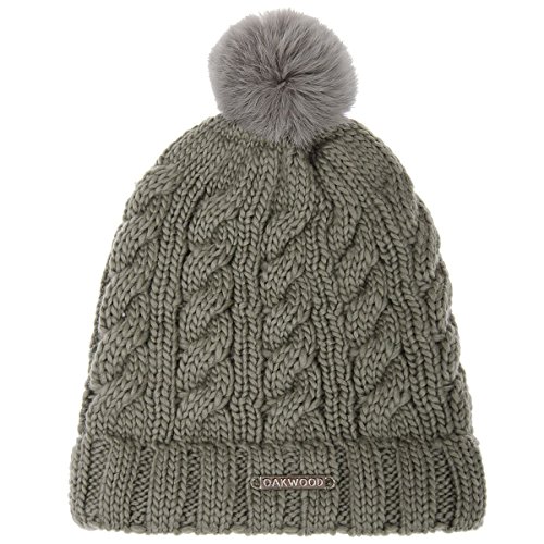 Preisvergleich Produktbild OAKWOOD PULP Mütze Winter Damen Strickmütze mit Bommel Khaki Blassgrün