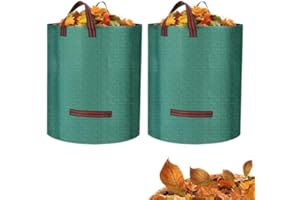 ARTGHJL Bolsa para Desechos de Jardín 2x272L, 67x76cm, Bolsa para Desechos de Jardín con Asas, Bolsas para Desechos Plegables， Resistentes al Agua, Saco para Desechos de Jardín Duradero Anticorrosión
