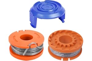 Ershengsan 2 PCS Strimmer Spool Compatible with Mac Allister MGTP18Li Trimmer Line, Trimmer Replacement Spool Line with Spool Cover, Replacement Strimmer Line for Macallister(2 spool + 1cover)