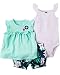 Kidsform Girls Infant Cotton Printing Sleeveless Short Sleeves Bodysuit Romper Outfits Set B 6M RS.3219.00
