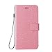 Produktbild LMAZWUFULM Hülle für Samsung Galaxy J5 DUOS / SM-J510F 2016 (5,2 Zoll) PU Leder Magnetverschluss Brieftasche Lederhülle Leinen / Sackleinen Muster im Bookstyle mit Stent-Funktion und Karten Slot Schutzhülle Ledertasche Flip Cover für Samsung Galaxy J5 2016 Rosa