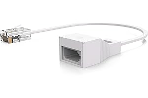 SPEPY RJ11 Adapter Plug, Single UK Telephone Jack to RJ11 Socket, with Tail Converter or Telephone Extender, Landline Fax Machine Port Converter [10cm, White]