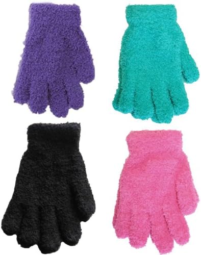6 Pairs Girls Colourful Snowsoft Winter Gloves