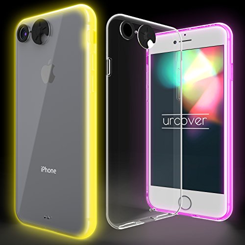 Urcover   Funda iPhone 6   6s Carcasa Luz Cambio de Color LED de Flash Light Back-Case Colores Regulables en Dorso Funda Transparente