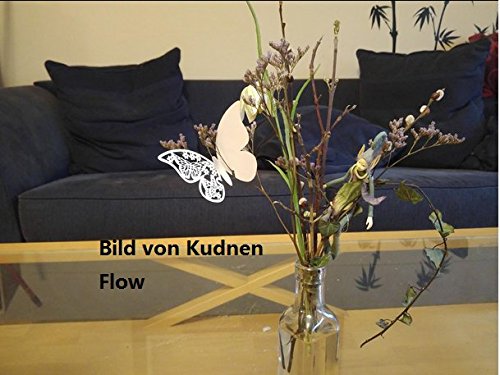 ElecMotive 50 Stück Schmetterling Tischkarten Namenskarten Glasanhänger Wandsticker für Tischdeko Hochzeit Party Haus Deco (Grün) - 4