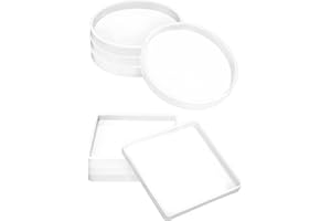 QWORK® Pack of 8 Silicone Moulds, Epoxy Resin, Round and Square Coasters, Resin Mould for DIY Home Decoration