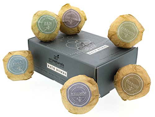Art Naturals Badebomben, 6 Luxuriöse handgemachte Badekugeln aus ätherischen Ölen | Badesprudeltabletten | Naturreine & natürliche Inhaltsstoffe & Shea Butter für trockene Haut | Entspannung in der Box | Beste Geschenk-Idee - 4
