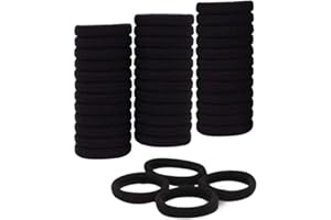 40pcs Elastici per Capelli Grande di Cotone Bande Corda di Ponytail Fermacoda per Capelli Spessi Pesanti e Ricci Fasce Elastiche Hairband Multicolore da Donna Ragazza - IvyLife (Neco)