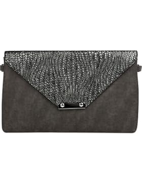 styleBREAKER Envelope Clutch Tasche mit Flecht Optik am Umschlag, Handschlaufe, Umhängegurt, Abendtasche, Damen...