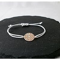 Freundschaftsarmband Textil Wachsband roségold Handmade