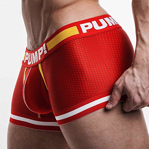 Preisvergleich Produktbild LnLyin Herren Unterwäsche Männer Flache Unterwäsche Sexy Männer Unterwäsche Mesh Atmungsaktive U Konvexen Hosen Rot XL