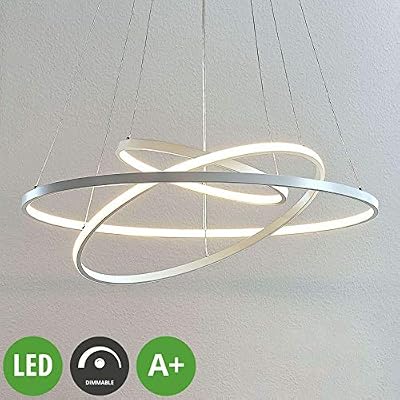Lucande LED Suspension 'Ezana' à intensité variable (Moderne) en Blanc en Métal e. a. pour Salon & Salle à manger (1 lampe,à A+) de Lampenwelt | Suspension Luminaire, Lampe plafond, Luminaire Plafonnier