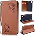 Produktbild SMART LEGEND Lederhülle für Huawei Y6 Ledertasche Hülle PU Leder Flip Schutzhülle Retro Schmetterling Blumen Rose Muster im Bookstyle Folio Wallet Brieftasche mit Eingebautem Magnet Smart Case Backcover Handyhülle Kompletter Schutz Cover Tasche mit Standfunktion und Karte Halter - Braun