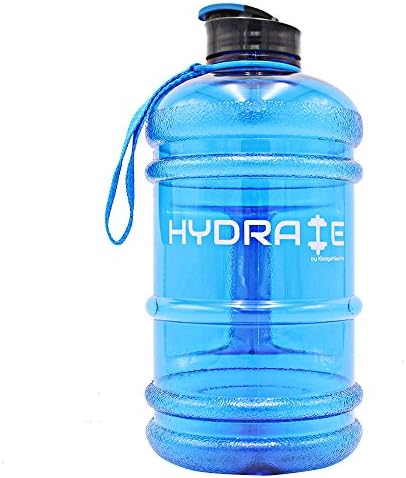 NEW RELEASE High Quality 2.2 Litre Water Bottle - Now With Easy Drink Cap, Durable &amp; Extra Strong - BPA Free - Ideal for: Gym, Dieting, Bodybuilding, Outdoor Sports, Hiking &amp; Office - 100% Satisfaction Guarantee by iGadget Sports (Blue)