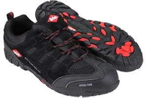 Lee Cooper Męska odzież robocza trenażer bezpieczeństwa ze stali nierdzewnej podnosek i kompozytowa podeszwa środkowa antypoślizgowe antystatyczne lekkie buty robocze S1P/, czarne, rozmiar 3