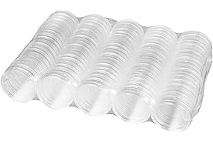 LALUKY Soporte para cápsulas de monedas, 21 mm, 100 unidades, para coleccionar, soporte redondo para monedas, suministros de colección de monedas