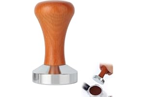 NOTHERS Haihaz 51mm Tasseur Presse à Café,Tampon à café，Tampons à expresso calibrés,Estampe à café Design avec Manche en Bois véritable,tamper à main professionnel pour barista,51mm pour Machine à Café