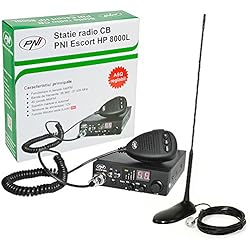 CB Radio PNI Escort HP 8000L con ASQ Ajustable, 4 W Ranura para botón + Antena CB PNI Extra 45 SWR 1.0 45 cm Fibra de Vidrio magnética Soporte Incluido