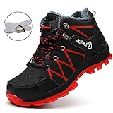 calzado invierno mujer  SROTER Mujer Hombre Invierno Botas de Seguridad Trabajo Zapatillas con Puntera de Acero Impermeables Botas de Nieve Zapatos de Trabajo Entrenador Unisex Zapatillas de Senderismo