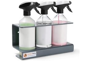 Amberquip Trigger Bottle Storage Holder. Suits Spray Bottles 70mm Dia. Wall/Van Racking Mount. Ideal for Valeting Trades. Grey PVC.