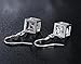 Hosaire Elegent Earrings Fashion Silver Earring Drops Hook Earrings Cube Shining Crystal Ear Stud