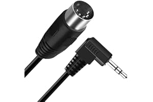 DISSCOOL MIDI Din 5 Pin Stecker auf 90 Grad 3.5mm 1/8'' Stecker TRS Stereo Jack Audio Kabel, Discool 5 Pin DIN Kabel für Lautsprecher, Verstärker, Mixe, MIDI Keyboard(0.5M/1.7FT)