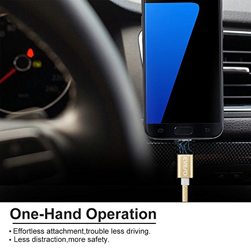 Magnetisches USB Ladekabel DatenKabel[1m/3.3ft],EVIISO Magnetisches High Speed USB 2.0 A Male auf Micro USB Synchronisations und Ladekabel – Geflochtenes 2.4A Schnellladekabel für Android-Geräte, Samsung Galaxy S7 S7 Edge S6, Sony, HTC, Motorola und mehr(Gold) - 6