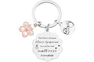 FGHJK Porte clés Maîtresse Cadeau Maîtresse Meilleure Maîtresse Cadeau Maitresse d'école fin d'année Cadeau de fin d'année Cadeau Maitresse d'école Cadeau Femme Porte clés Femme