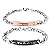 Produktbild FEYCH Herren Damen Partner Armband Panzerarmband, Lieben Freundschaftsarmband, His Only & Her One, Edelstahl Strass, Schwarz Rosegold Silber