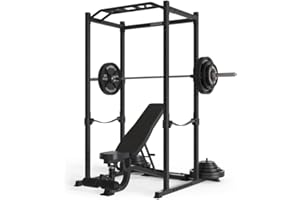 ‎ATLETICA Atletica R5-Base Power Rack, Squat Rack Base Cage for Basic Exercises, Multi-Grip Pull-Up Bar, Safety Straps, J-Hooks & Weight Pins, Available in Two Heights