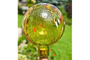 Lauschaer Glaskunst Gartenkugel aus Glas, Apfelgelb