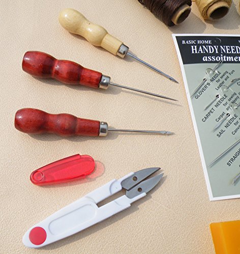 Yulakes 14pcs Leder Handwerk Hand Nähte Näh Werkzeug Set DIY Kit Nähzeug Zubehör Zubehör-YL01 - 3
