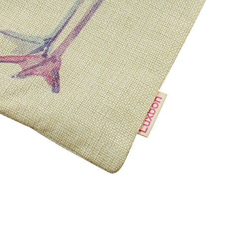 Luxbon 3 stk. Flamingos Vogel Leinen Kissenbezug Lendenkissen Bettkissen Pillowcase Hülle Haus Couch Stuhl Zimmer Auto Deko 45 x 45 cm - 8