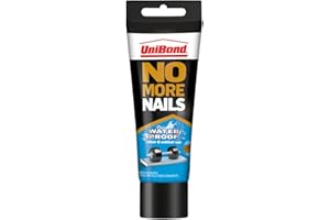 UniBond No More Nails Waterproof, Heavy-Duty Mounting Adhesive, Strong Glue for Mirrors, Wood, Ceramic, Metal etc., No Nails Instant Grab Adhesive Indoor & Outdoor, 1 x 340g Tube