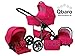 Lux4Kids Q Baro Pram & Pushchair Travel System (car seat & adapter, raincover, mosquito net, swivel wheels; 9 colors) 04 Pink