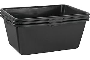 BURI 3x Mörtelkasten 90 Liter Profiqualität 77,5x55x32cm schwarz Mörtelkübel Maurerkübel Wanne Eimer Pflanzkübel groß außen Box Kunststoff Garten Baustelle Baueimer Kasten Kübel 90L Made in Germany