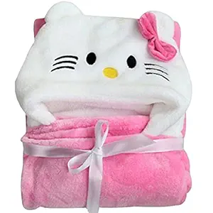 MY NEWBORN Baby Blanket Towel Bathrobe for boy and Girl - Pink Katty