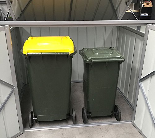 Globel Industries Metallgerätebox und Mülltonnenbox 5×3 Anthrazit // 174x101x132 cm (BxTxH) // Aufbewahrungsbox und Gartengerätebox - 3