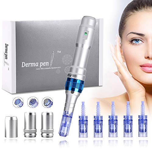 Dr.pen A6 Ultima con certificato CE, Mysweety Derma Roller Pen Stamp System, per le smagliature Trattamento di perdita di capelli per la cicatrice dell'acne, Dr Pen con aghi 2 pz 12 Pin