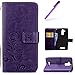 Produktbild Asus Zenfone 3 Max Hülle Leder,Asus Zenfone 3 Max Wallet Case,Asus Zenfone 3 Max Hülle Flip Case für Mädchen,EMAXELERS Asus Zenfone 3 Max Tasche PU Leder Brieftasche Hülle Schutzhülle Flip Wallet Case Cover für Asus Zenfone 3 Max ZC520TL,Asus Zenfone 3 Max Hülle Elegant Retro Lucky Clover Blumen Muster PU Leather Leder Wallet Case Hülle Schutzhülle Etui Telefon-Kasten für Asus Zenfone 3 Max ZC520TL,Purple Clover