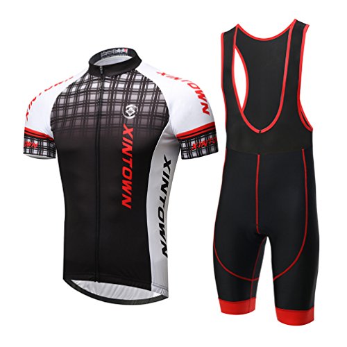 YOUJIA Unisex Gemütlich Fahrradbekleidung Radtrikot Set Fahrrad Trikot Radtrikot + Kurz Radhose mit Sitzpolster