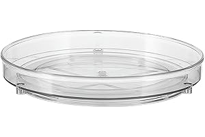 Yolispa Drehteller Kühlschrank, 2 Stück Lazy Susan Drehteller, Rutschfester Drehteller für Organisation und Aufbewahrung, Drehscheibe Küche für Gewürze