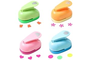 SRCASY 4 Stück Scrapbook Stanzer, Motivstanzer, Papierstanzer, Motivstanzer Set, Mini Motivlocher, Kinder Papier Craft Punch, für Bastelarbeiten, Grußkarten, Fotoalben, Tischkarten, Scrapbooking