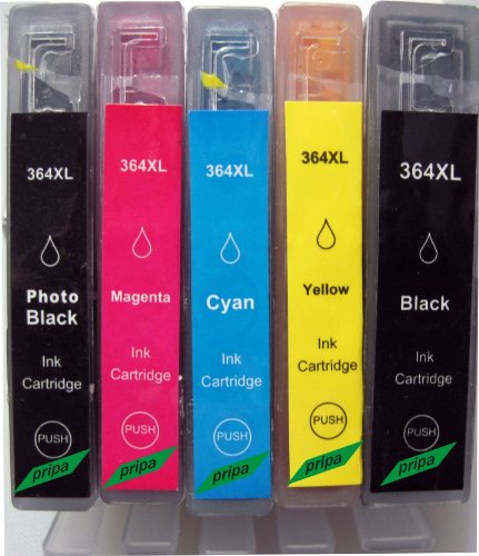pripa – 1 kompatible 364 XL – bk schwarz – HP + Chip + Füllstandsanzeige - 3