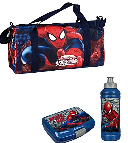 Preisvergleich Produktbild Spiderman Sporttasche Tasche 50x23x22 Reisetasche Brotdose Trinkflasche (10)