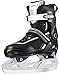 Produktbild Nijdam Kinder Eiskunstlaufschlittschuhe verstellbar Icehockey Skates, Schwarz-Weiß-Silber, 37-40, 1014367