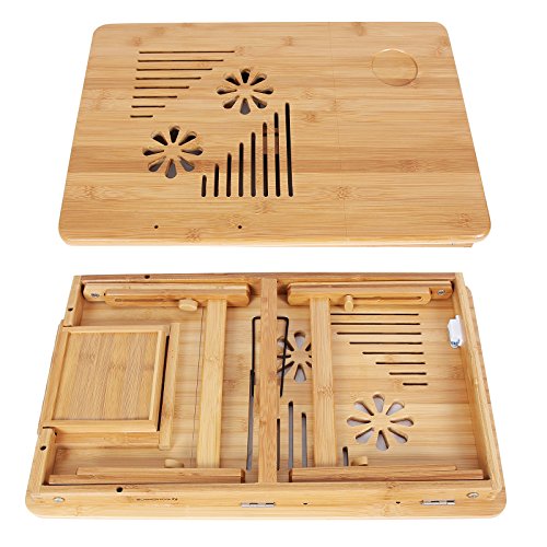 Songmics Laptoptisch Betttisch Notebooktisch Lapdesks für bis 17 Zoll Laptops höhenverstellbar Faltbare 55 x 35 x 29 cm LLD002 - 8