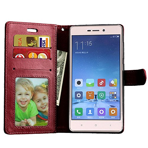 Qiaogle Tel  fono Case - Funda de PU Cuero Billetera Clamshell Carcasa Cover para Xiaomi Redmi 3S  5 0 Pulgadas  - DK05   Marr  n Moda Elegante estilo