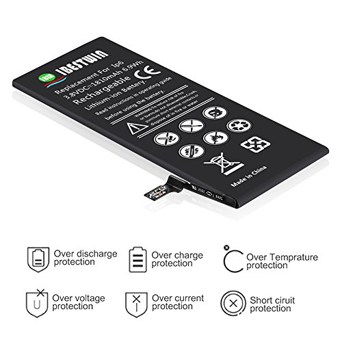 IBESTWIN Replacement Battery Model iP 6, 3.8V 1810mAh Battery with Removal Tool Set, Battery Adhesive Strip and Instruction, 1 Year Warranty