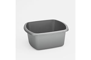 WINSOME Washing Up Bowl for Sink | Grey Small Rectangular Plastic Sink Bowls (7 Liter Capacity) | Wash Up Basin Bowl for Kitchen Sinks